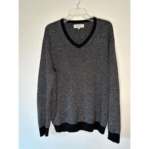 Hawker Rye men’s black cashmere blend v-neck sweater size Large #27-1501